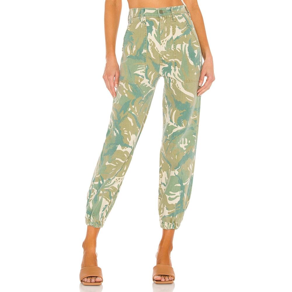 Mother 'The Wrapper' Green Cotton Patch Springy A… - image 1